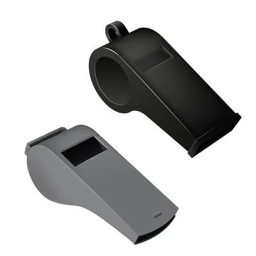 The set of black and grey vector whistles 스톡 일러스트