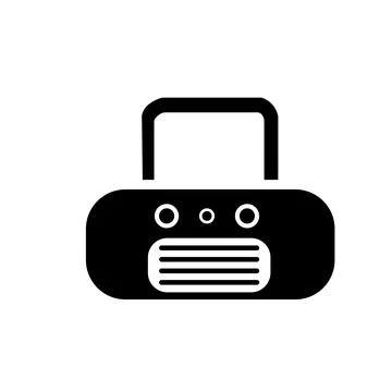 Set black and white flat multimedia icons Stock Illustration