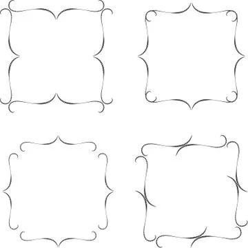 Set of Black and White Frames . Frame Collection . Vector Frames for your Design Stock Illustration