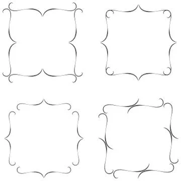 Set of Black and White Frames . Frame Collection . Vector Frames for your Design Illustrazione stock