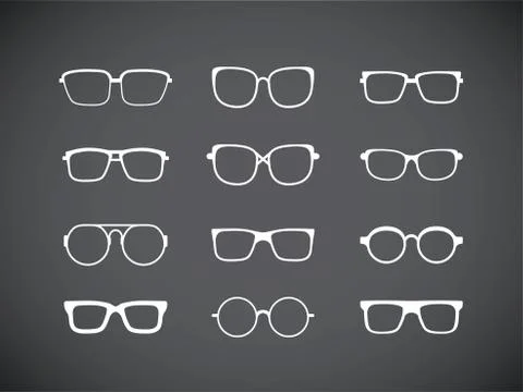 Set of black and white glasses Stock Illustration