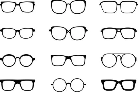 Set of black and white glasses イラスト素材