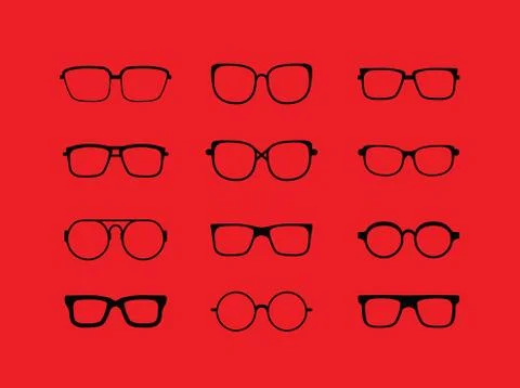 Set of black and white glasses イラスト素材