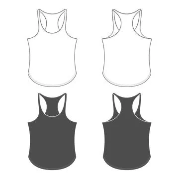 Set of black and white illustrations with sports jersey, shirt for fitness Stock Illustration