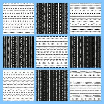 Set of black and white patterns. 스톡 일러스트