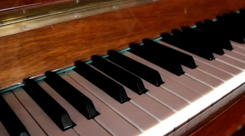 Set of black and white piano keys Stock Footage