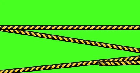 Set of black and yellow caution tapes, 4K animation. Stock Footage 249250277