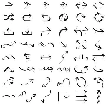 Set black arrows vector Stock Illustration