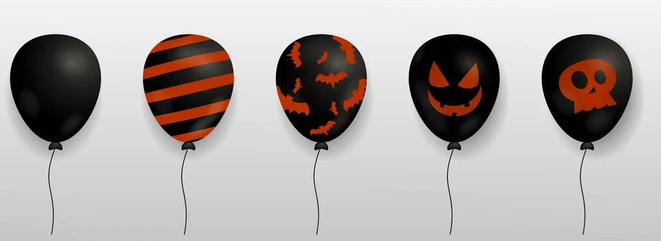 Set of black balloons Stock Illustration