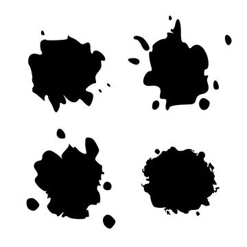 Set Black Blob Isolated on White. Stock-Illustration