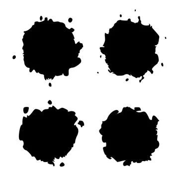 Set Black Blob Isolated on White. 스톡 일러스트