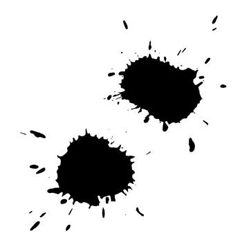 Set Black Blob Isolated on White. Ilustración de archivo