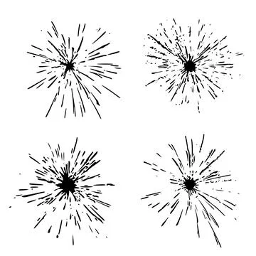 Set Black Blob Isolated on White. 스톡 일러스트