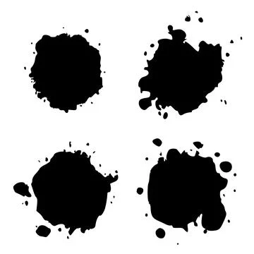 Set Black Blob on White. 스톡 일러스트