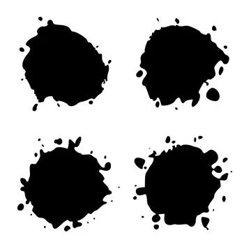 Set Black Blob on White. Illustration