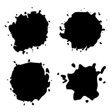 Set Black Blob on White. 스톡 일러스트