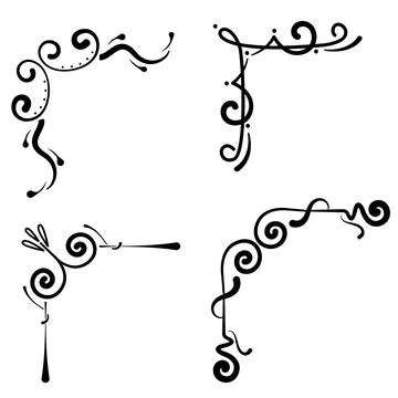 Set of black border arabesque frames Vector Illustrazione stock