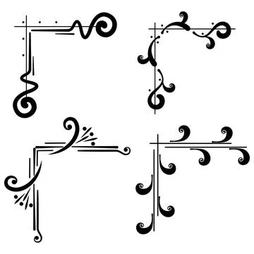 Set of black border arabesque frames Vector Stock Illustration