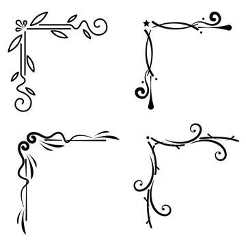 Set of black border arabesque frames Vector Stock Illustration