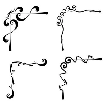 Set of black border arabesque frames Vector Stock Illustration