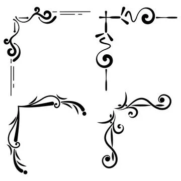 Set of black border arabesque frames Vector Stock Illustration