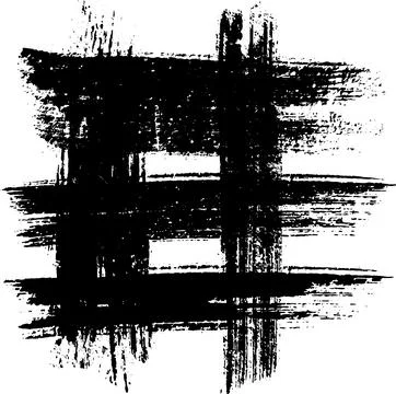 Set of black brush strokes, black and white grungy brush stroke brush bundle Stock Illustration