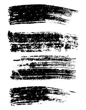 Set of black brush strokes, black and white grungy brush stroke brush bundle Stock Illustration