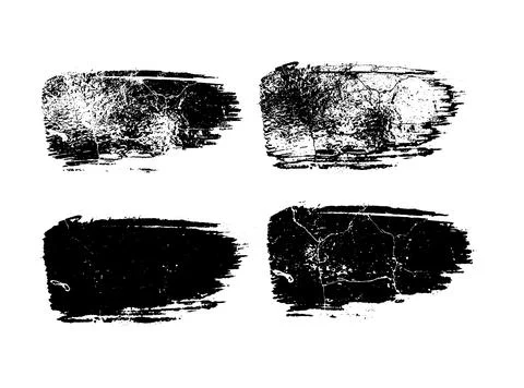 Set of black brush strokes, black and white grungy brush stroke brush bundle Stock Illustration