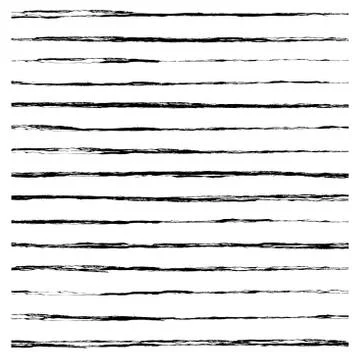 Set of Black brush strokes. Stock Illustration
