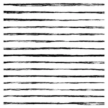 Set of Black brush strokes. Stock Illustration