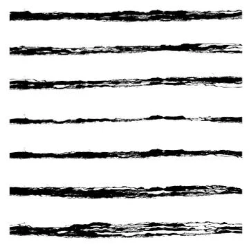 Set of Black brush strokes. Stock Illustration