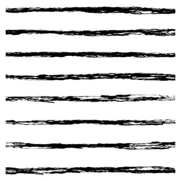 Set of Black brush strokes. Stock Illustration