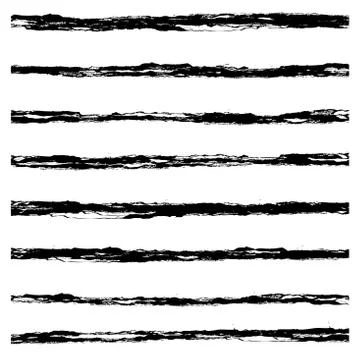 Set of Black brush strokes. Stock Illustration
