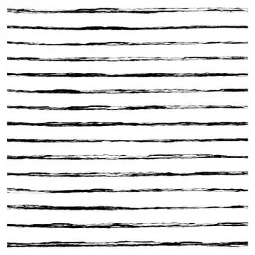 Set of Black brush strokes. Stock Illustration