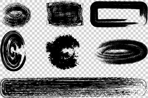 Set of black brush strokes. Isolated artistic brushstrokes Stock Illustration