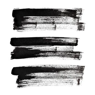 Set of black brush strokes Stock Photos