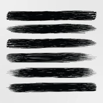 Set of black brush strokes Vector Stock Illustration