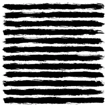 Set of black brush strokes on white background Stock-Illustration
