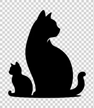 Set of black cat silhouettes Stock Illustration