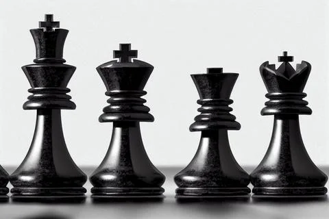 Set of black chess pieces. Chess pieces icons on white background. Stock Illustration