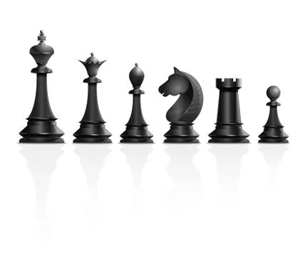 Set of black chess pieces. Vector illustration Stock Illustration