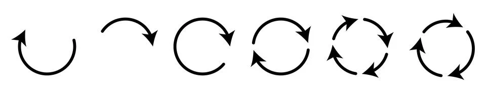 Set of black circle arrows Stock Illustration
