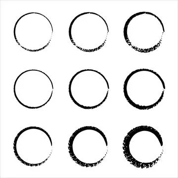Set of black circles. Black Vector doodle ellipses. Doodle circles for design Stock Illustration