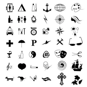 Set of black clipart Stock Illustration