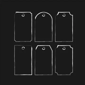 Set black colored paper tag badge Stock Illustration