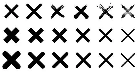 Set of black cross x vector icons Stock Illustration