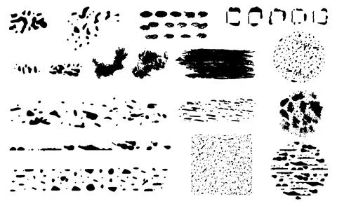 Set of black design elements grunge dots and spots vector illustration Stock Illustration