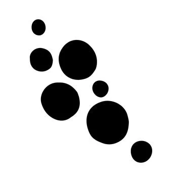 A set of black doodle dots, circles, spots. Vector linear illustration. Sketc Stock Illustration