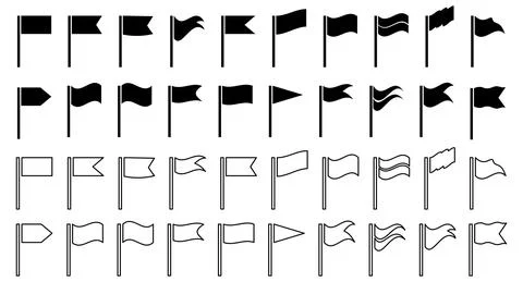 Set of black flag icons Stock Illustration