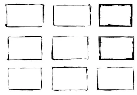 Set of black frames isolated on white background Stock Illustration